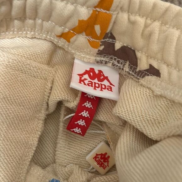Kappa Size 6 Youth Sneek Man Multicolor Logo Joggers Sweatpants Beige Streetwear - Picture 8 of 12